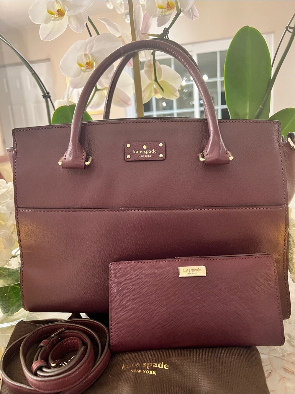 Kate Spade New York Grove Street Lana Plum Tote & Wallet Set - Picture 3 of 10